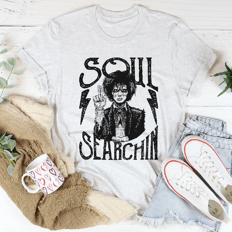 Soul Searchin Halloween T-Shirt-- Solid Color Striped Floral