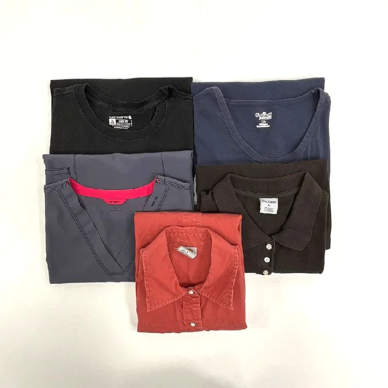 Women's Carhartt Lot of 5 Long & Short Sleeve Casual Shirts - Size L/XL-- Spandex Blend Rayon Blend Denim Blend Women's Carhartt Lot of 5 Long & Short Sleeve Casual Shirts - Size L/XL-- Spandex Blend Rayon Blend Denim Blend