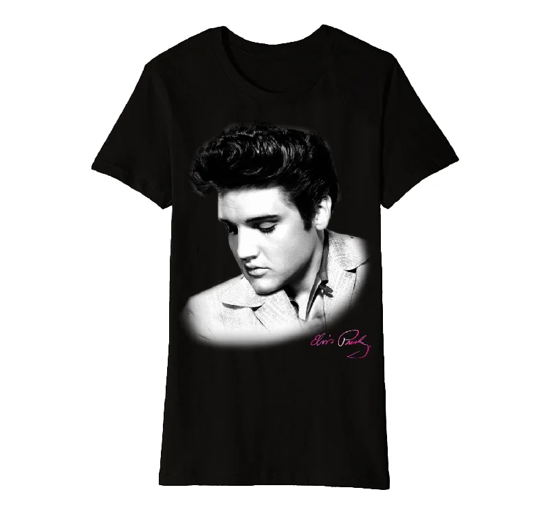 Elvis Looking Down Nightshirt-- V-Neck T-Shirt Long Sleeve Cotton