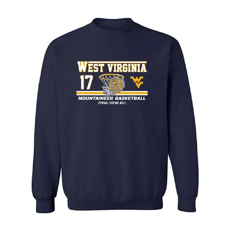 West Virginia - NCAA Women's Basketball : Feryal Defne Atli - Classic Fashion Shersey Crewneck Sweatshirt Hoodie with Thumb Holes Functional Cozy West Virginia - NCAA Women's Basketball : Feryal Defne Atli - Classic Fashion Shersey Crewneck Sweatshirt Hoodie with Thumb Holes Functional Cozy