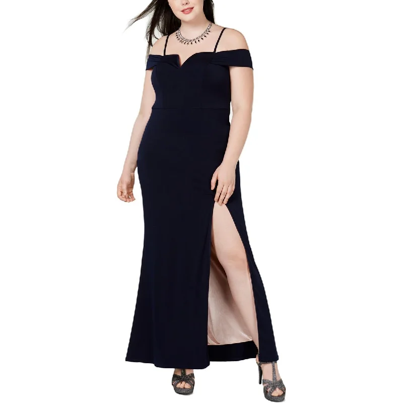 City Studio Womens Plus Slit Matte Jersey Evening Dress Tunics Trousers formal