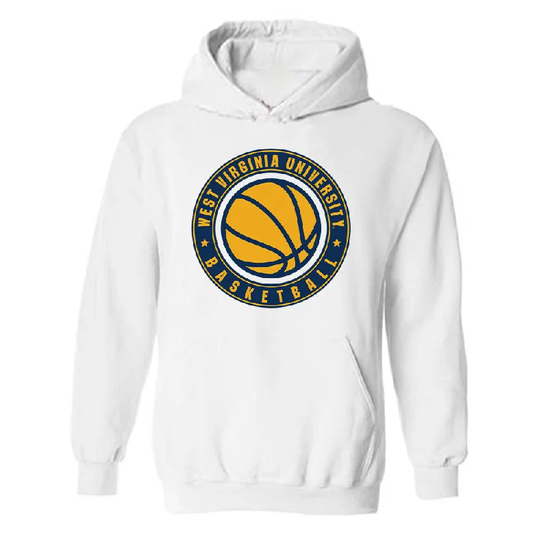 West Virginia - NCAA Women's Basketball : Jordan Thomas - Generic Sports Shersey Hooded Sweatshirt Hoodie with Distressed Vintage Worn West Virginia - NCAA Women's Basketball : Jordan Thomas - Generic Sports Shersey Hooded Sweatshirt Hoodie with Distressed Vintage Worn