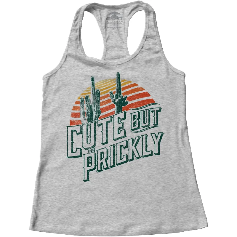 Women's Cute But Prickly Racerback Tank Top gym tank top