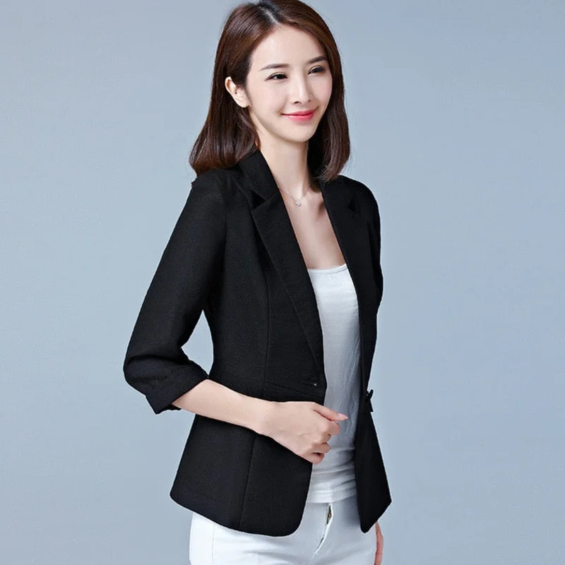 Casual Jacket Female White Blazer Plus Size Spring Summer Clothing Office Woman Suit Casaco Feminino Female Jackets okb857 Denim Fabric Leather Fabric Suede Fabric Casual Jacket Female White Blazer Plus Size Spring Summer Clothing Office Woman Suit Casaco Feminino Female Jackets okb857 Denim Fabric Leather Fabric Suede Fabric