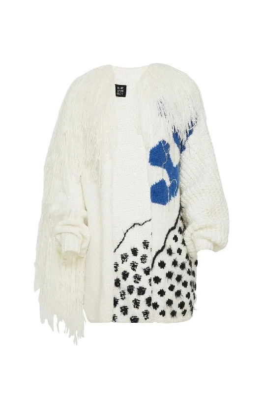 WOOL-BLEND EMBROIDERED CARDIGAN Cardigan Knitwear Sweater