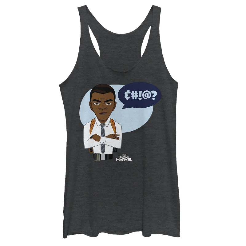 Women's Marvel Captain Marvel Nick Fury Speech Bubble Racerback Tank Top mint tank top Women's Marvel Captain Marvel Nick Fury Speech Bubble Racerback Tank Top mint tank top