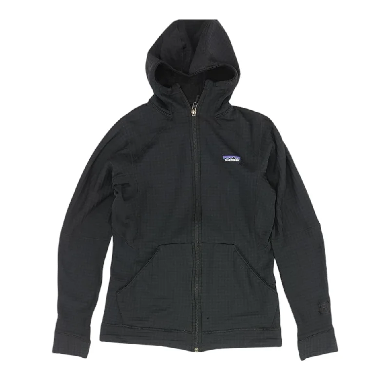 Black Solid Ski Jacket Tailored Jacket Straight Jacket A-Line Jacket