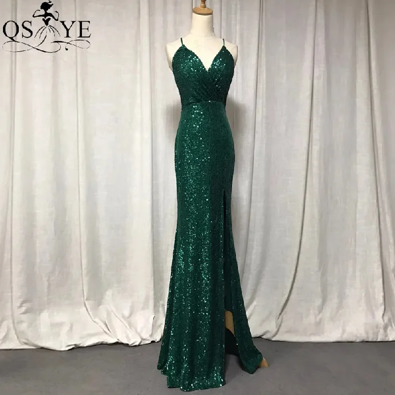 Evening wear Dresses: Shoulder Straps Prom Gown Sequin Long Party Dress Halter Neckline Beach Evening wear Dresses: Shoulder Straps Prom Gown Sequin Long Party Dress Halter Neckline Beach