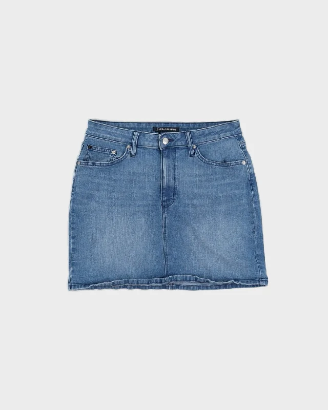 Calvin Klein Blue Denim Mini Skirt - M wool skirt sturdy