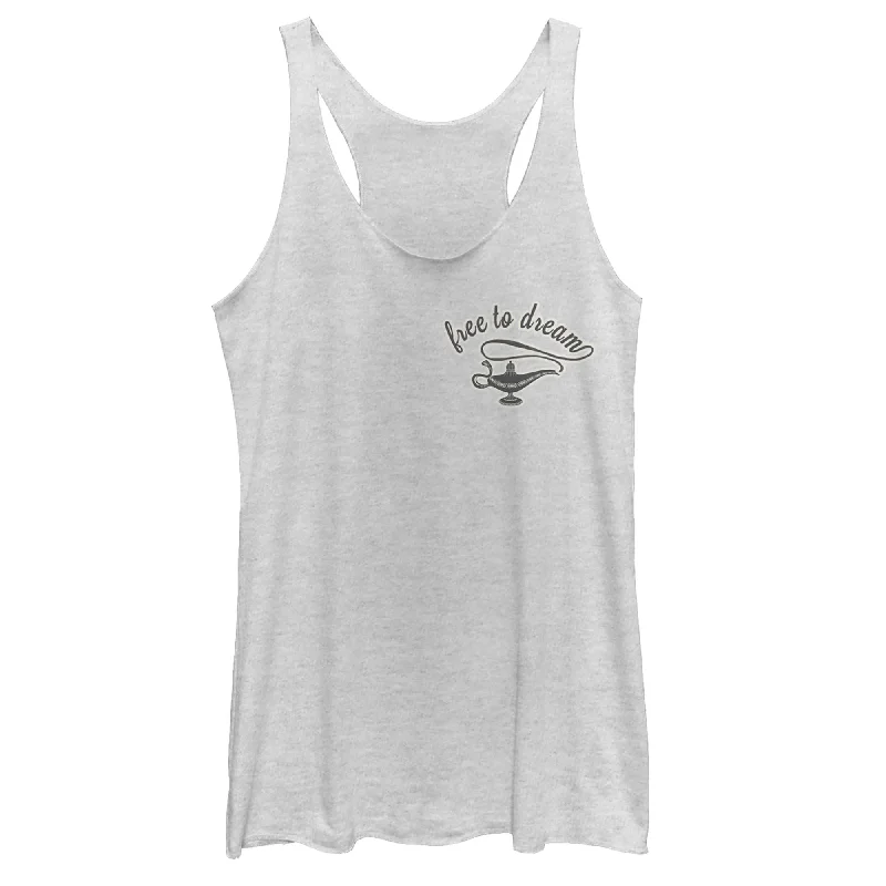 Women's Aladdin Free to Dream Badge Racerback Tank Top cropped tank top