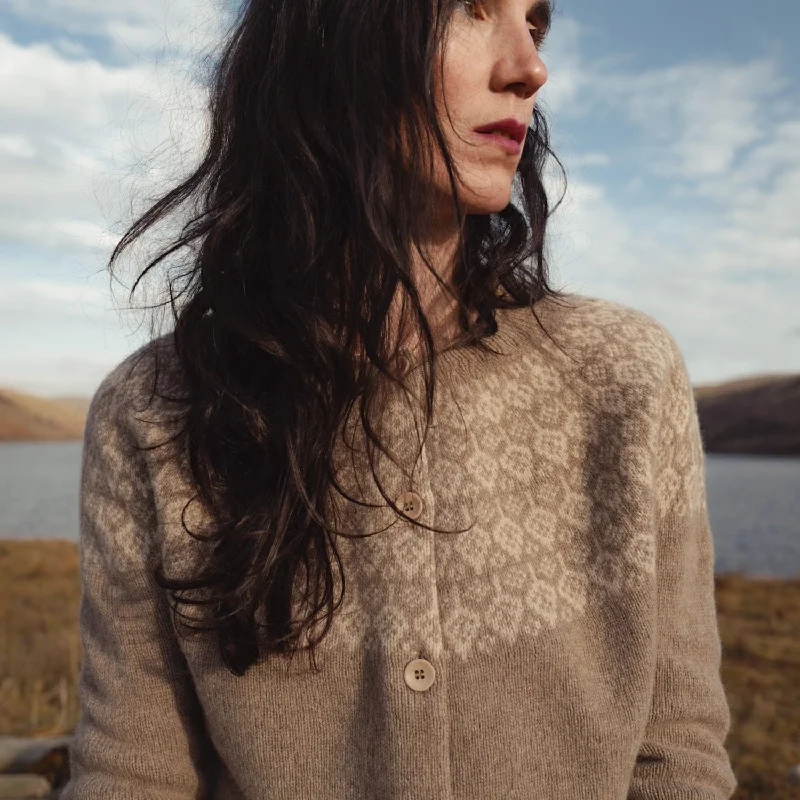 Autumn Women's Cardigan - Superfine Lambswool - Feather Collared Crew Neck Turtle Neck Autumn Women's Cardigan - Superfine Lambswool - Feather Collared Crew Neck Turtle Neck