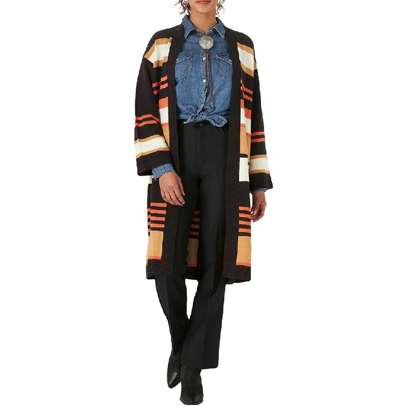 Wrangler Women's Retro Striped Long Cardigan Rayon Fabric Velvet Fabric Corduroy Fabric Wrangler Women's Retro Striped Long Cardigan Rayon Fabric Velvet Fabric Corduroy Fabric