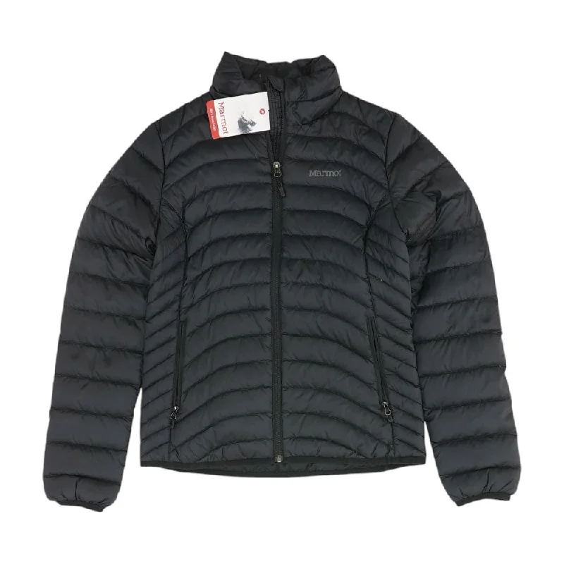 Black Solid Ski Jacket Cardigan Sweater Pullover
