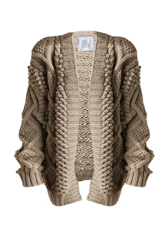 DIDI POPCORN STITCH OVERSIZED CARDIGAN Iron Safe Non-Iron Wrinkle Free
