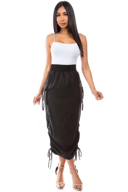 LONG MAXI SKIRTS satin skirt smooth