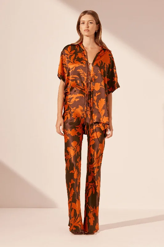 FLORA SILK BIAS CUT PANT Elegant Silk Pants