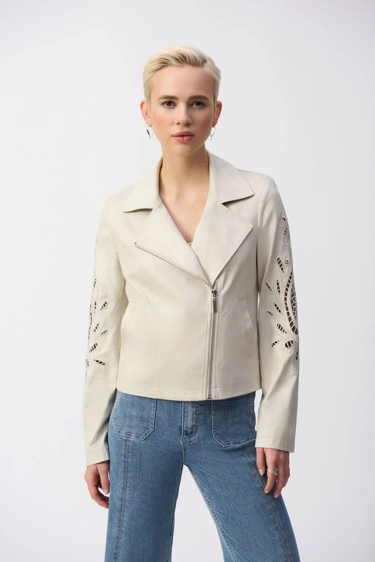 Joseph Ribkoff Foiled Faux Suede Moto Jacket Fleece Jacket Down Jacket Feather Jacket Joseph Ribkoff Foiled Faux Suede Moto Jacket Fleece Jacket Down Jacket Feather Jacket