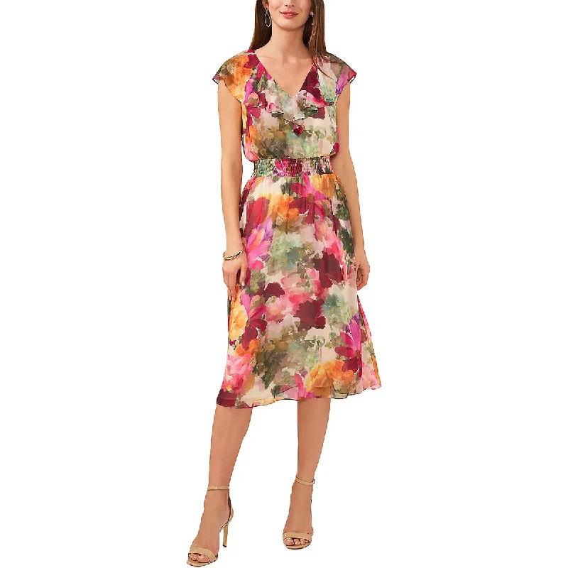 Vince Camuto Womens Ruffled Printed Cocktail And Party Dress Tunics Summer linen