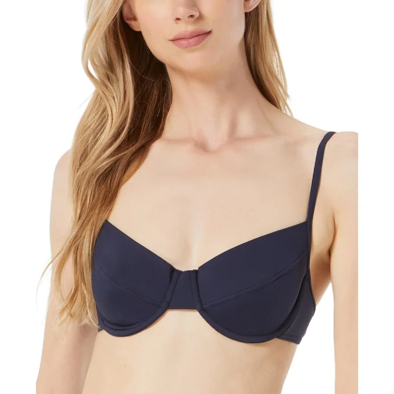 MICHAEL Michael Kors Womens Solid Bikini Bikini Swim top Plunge Neckline Swimsuit